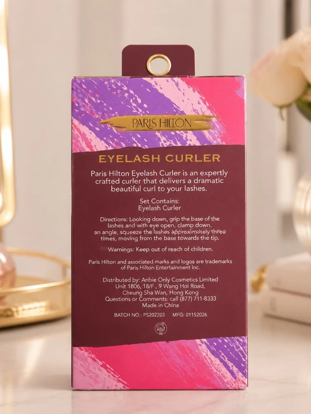 Paris Hilton Gold & Pink Eyelash Curler New